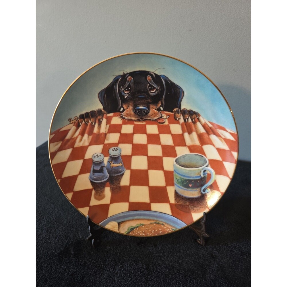 Danbury Mint "Hungry Hound" Gary Patterson Dachshund Decorative Plate A7407